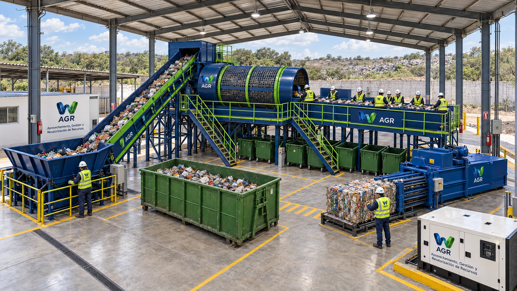 Render del proyecto Degollado: línea de maquinaria de la planta